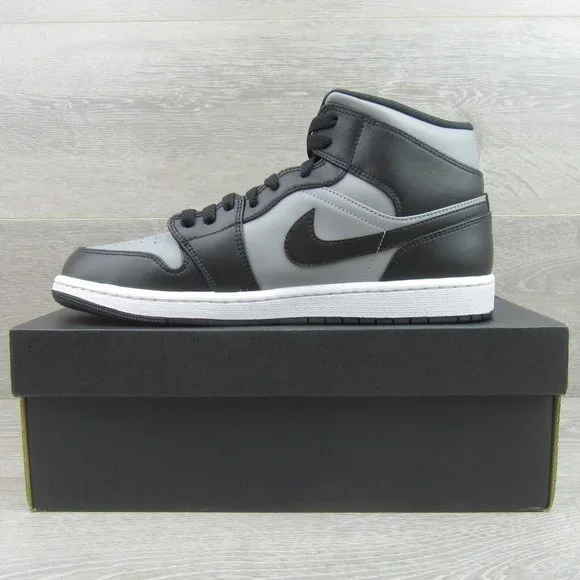 Air Jordan 1 Mid Shadow Red Black Shoes Men's Size 10.5 NEW - Picture 3 of 14